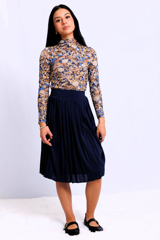 PLEATED CHIFFON SKIRT AVAILABLE IN 2 COLORS