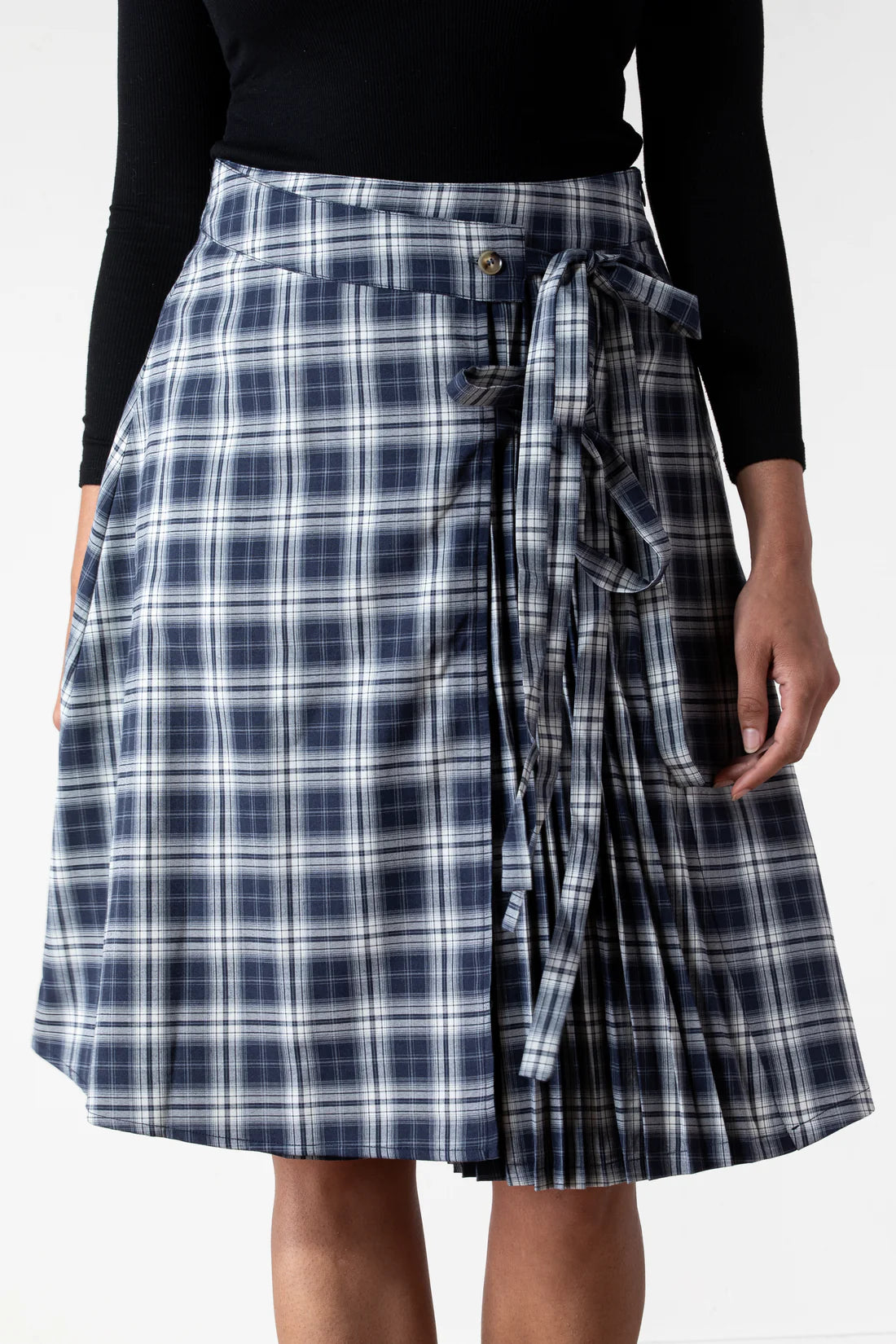 BLUE PLAID SKIRT