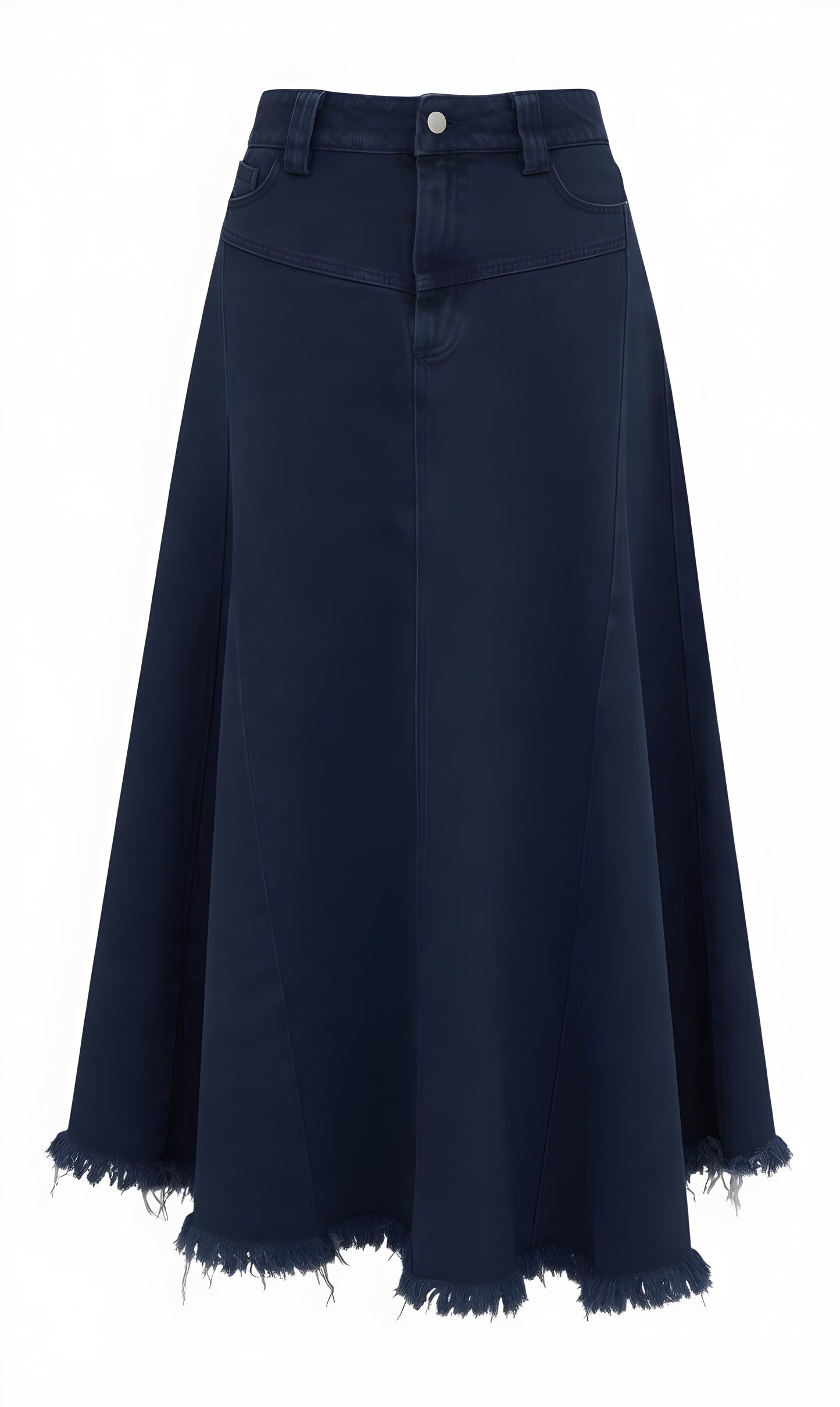 ASYMMETRICAL DENIM SKIRT AVAILABLE IN 4 COLORS