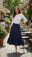 LINEN-LIKE FLARED MIDI SKIRT AVAILABLE IN 3 COLORS