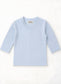 MICRORIBBED V-NECK 3/4 SLEEVES - GLACIER