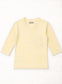 MICRORIBBED V-NECK 3/4 SLEEVES - BUTTER