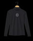 BLACK LOGO EMBROIDERED MOCKNECK TOP