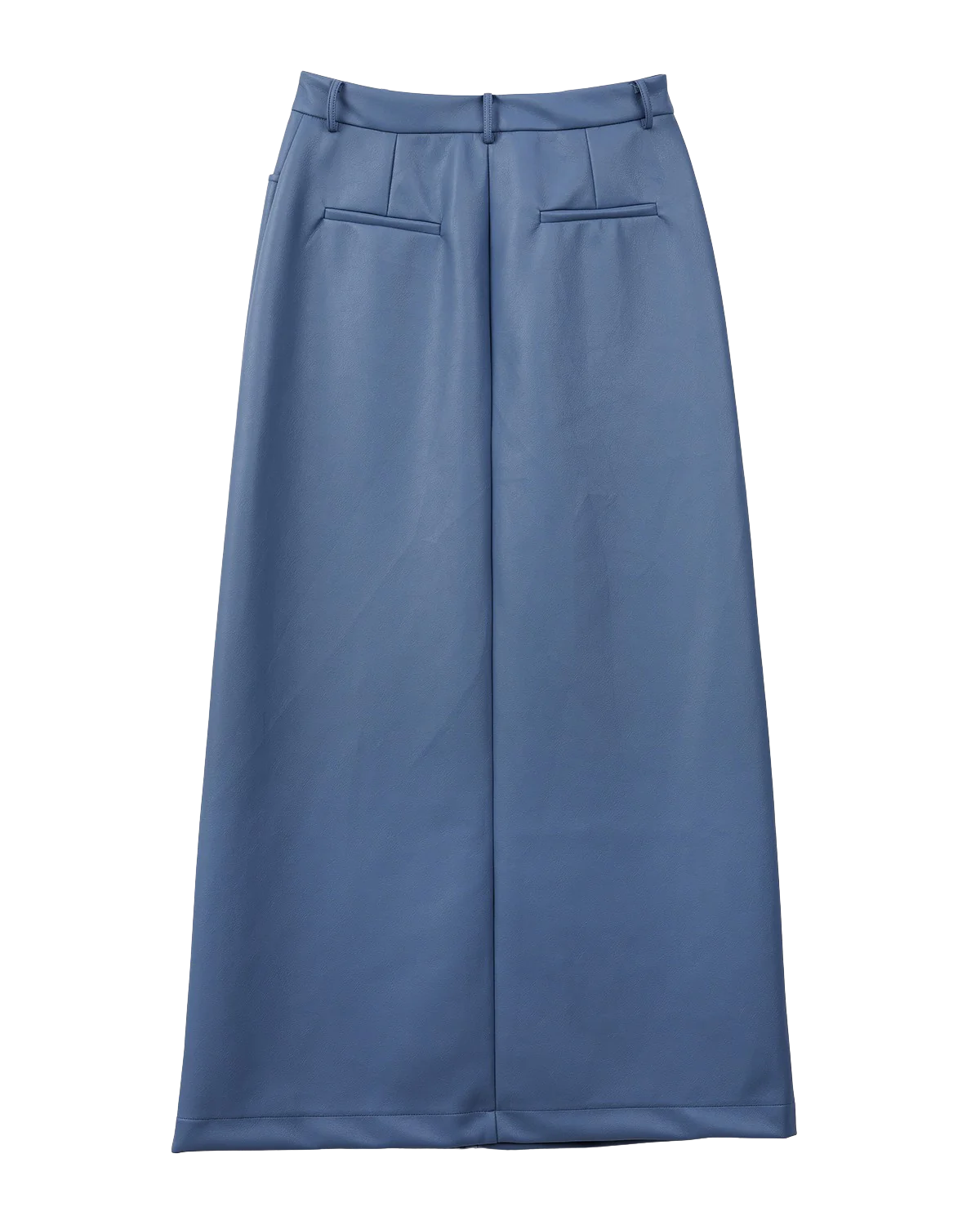 SKY BLUE LEATHER MAXI SKIRT