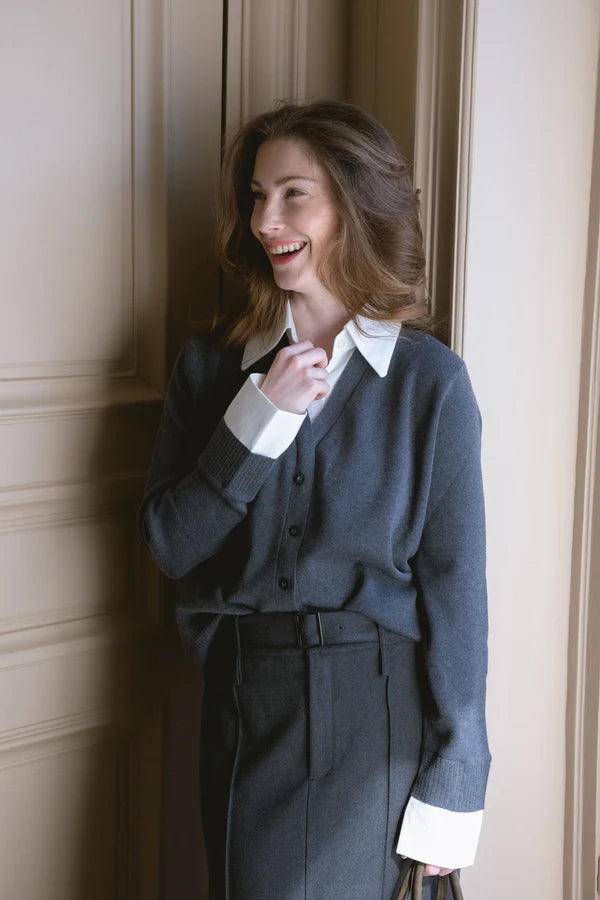 GREY NOTTING TOP