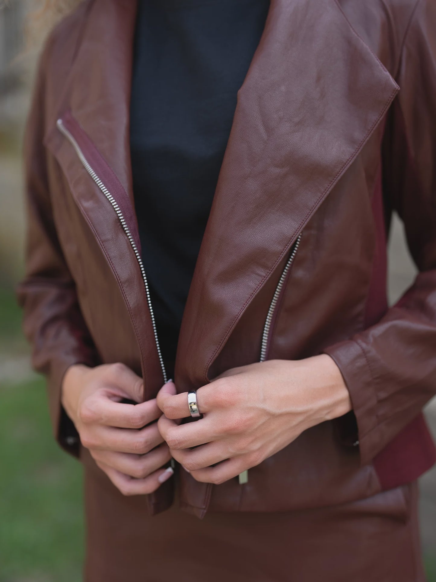 WINE LEATHER ASPEN JACKET