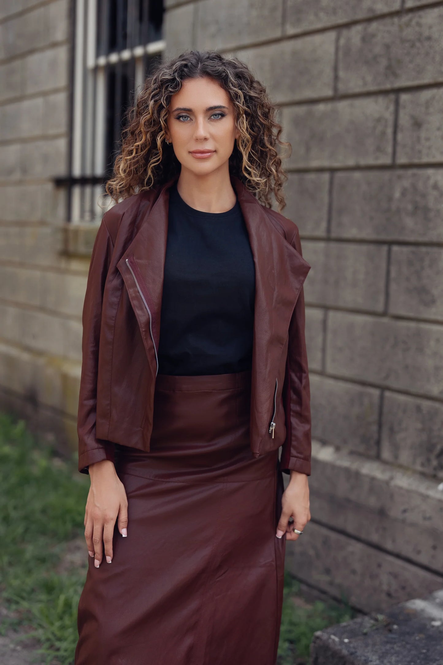 WINE LEATHER ASPEN JACKET