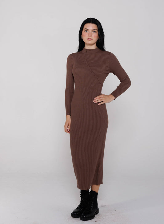 BROWN KNIT DRESS