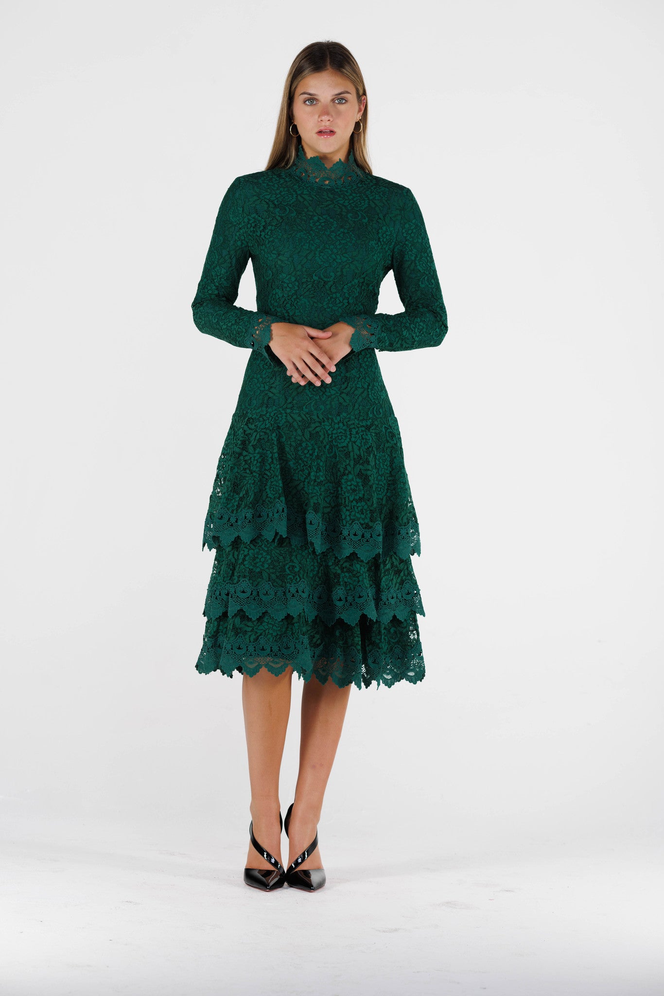 GREEN LACE DRESS – style & trend
