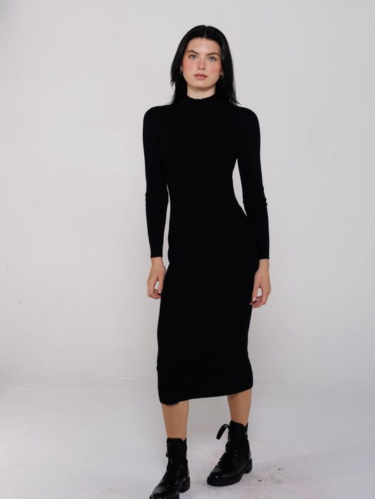 BLACK KNIT DRESS