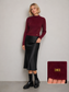 KNIT MOCKNECK WITH GOLD LOGO DETAIL AVAILABLE IN 6 COLORS