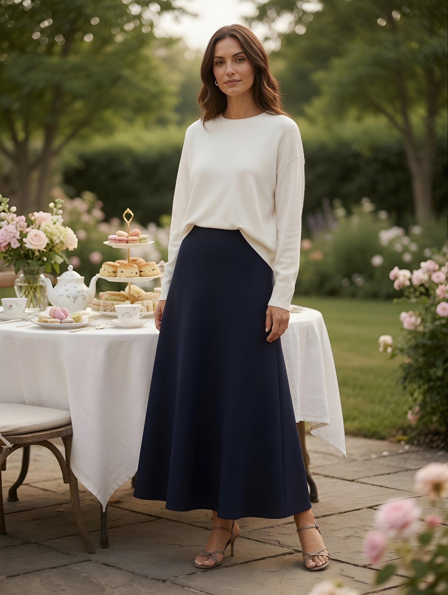 LINEN-LIKE SLIP SKIRT AVAILABLE IN 3 COLORS
