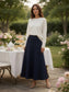 LINEN-LIKE SLIP SKIRT AVAILABLE IN 3 COLORS