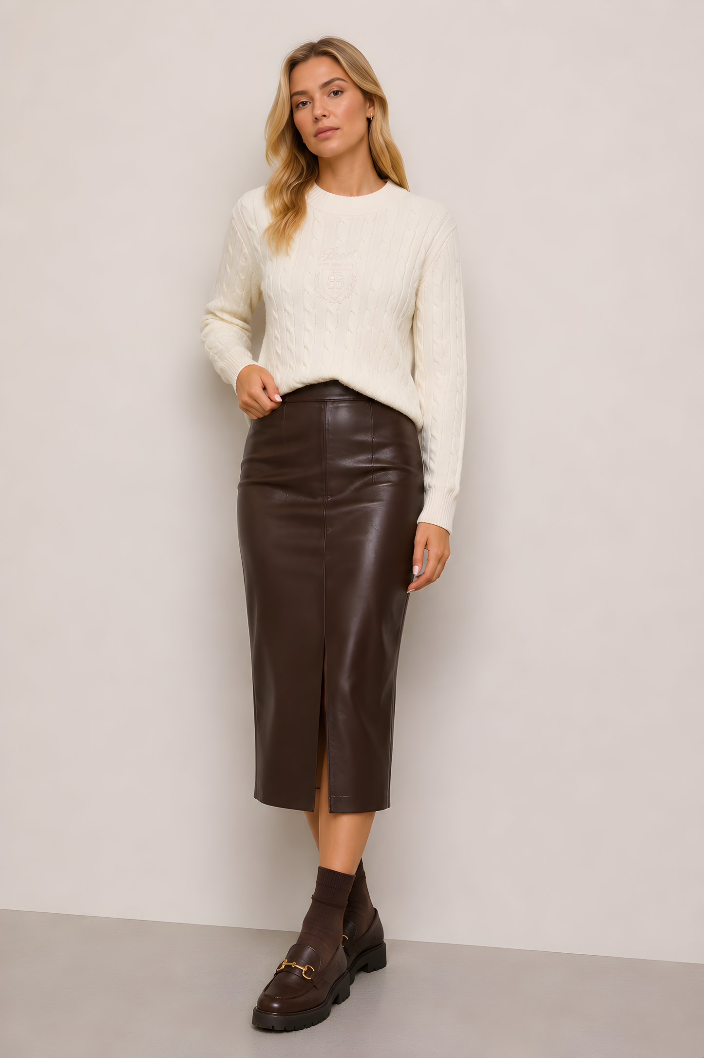 CREST CABLE KNIT SWEATER AVAILABLE IN 3 COLORS