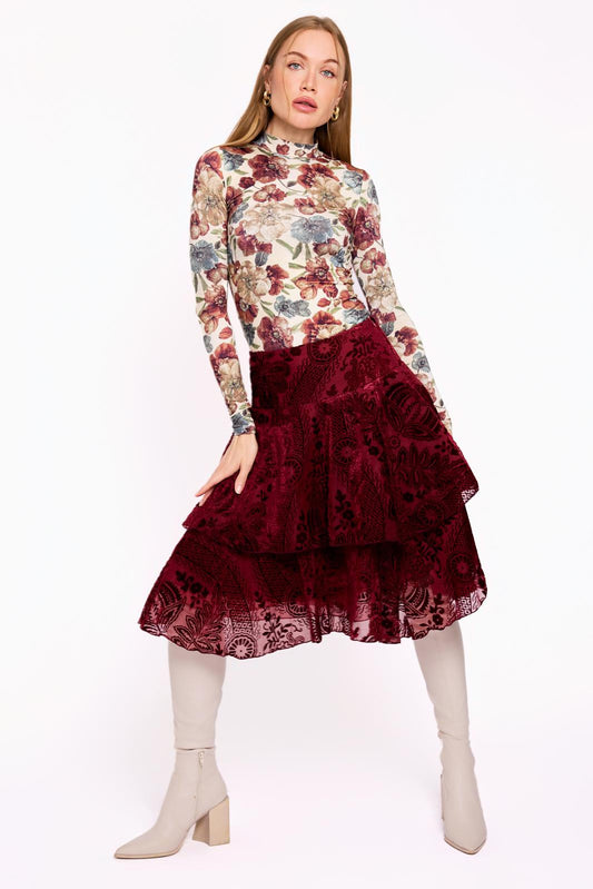 BURGUNDY BURNOT SKIRT