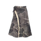BLACK/CREAM FAUX WRAP FRINGE SKIRT