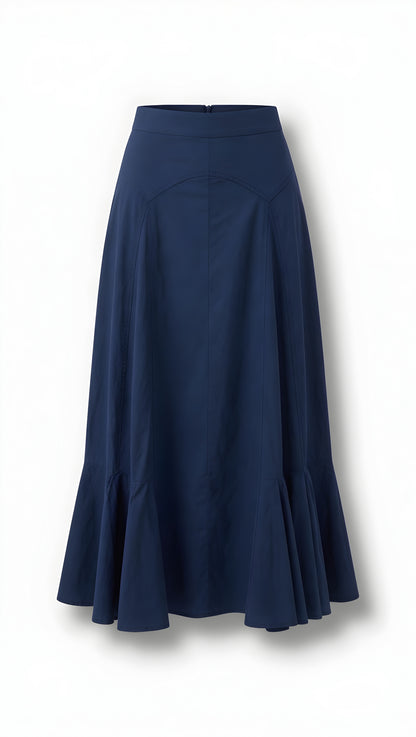 LINEN-LIKE FLARED MIDI SKIRT AVAILABLE IN 3 COLORS