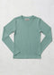 MICRORIBBED V-NECK LONG SLEEVES - SAGE