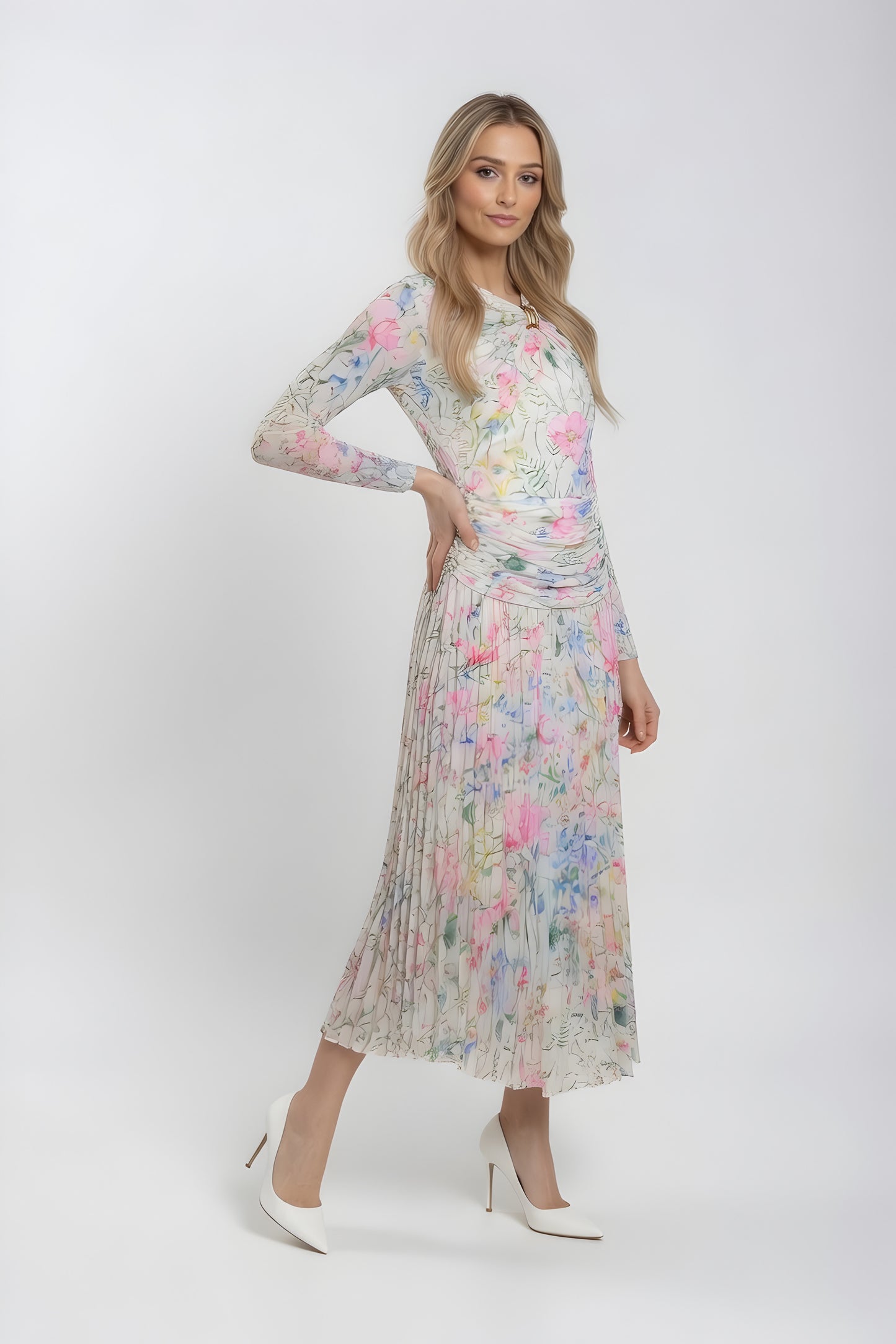 FLORAL MESH DRESS AVAILABLE IN 3 COLORS