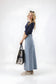 BELTED DENIM SKIRT AVAILABLE IN 2 COLORS