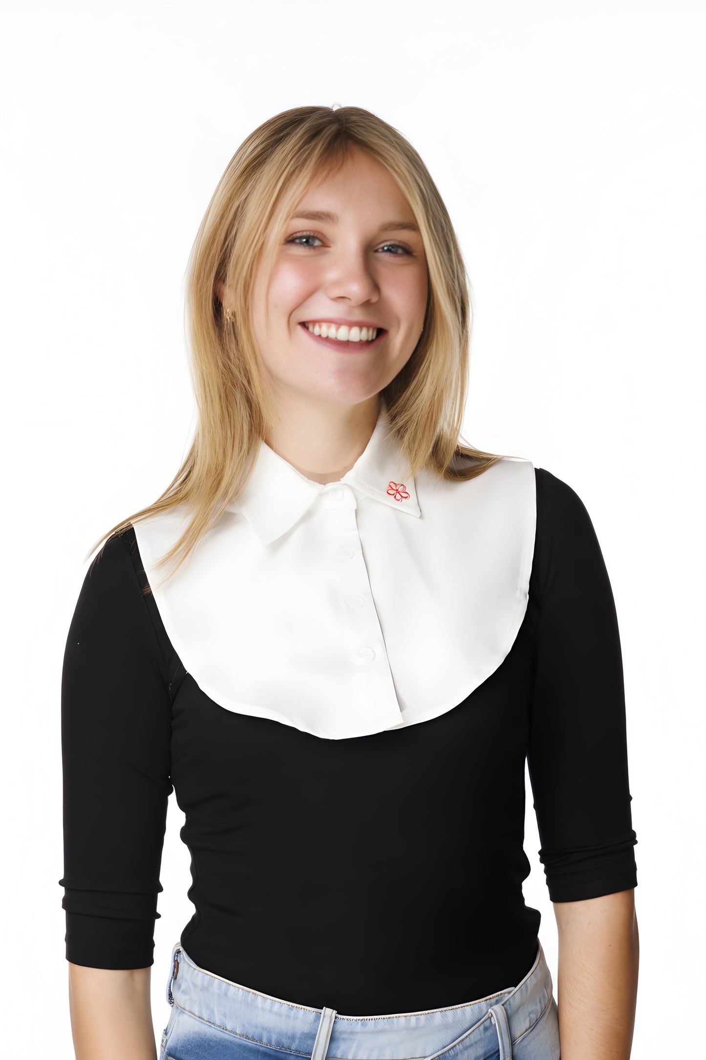 WHITE COLLAR WITH OR WITHOUT EMBROIDERED EMBLEM