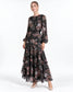 PINK FLOWERS ON BLACK JODI SKIRT
