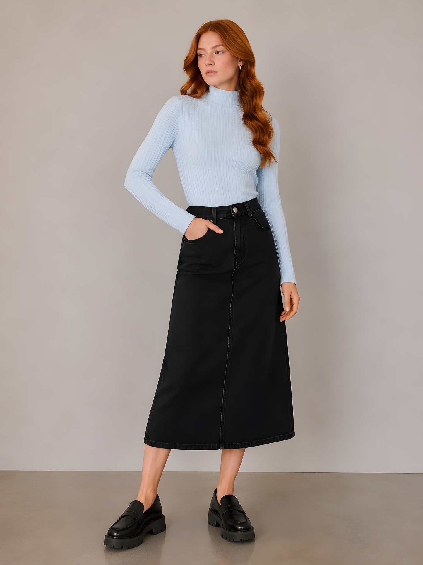 TEXTURED MOCK NECK AVAILABLE IN 7 COLORS