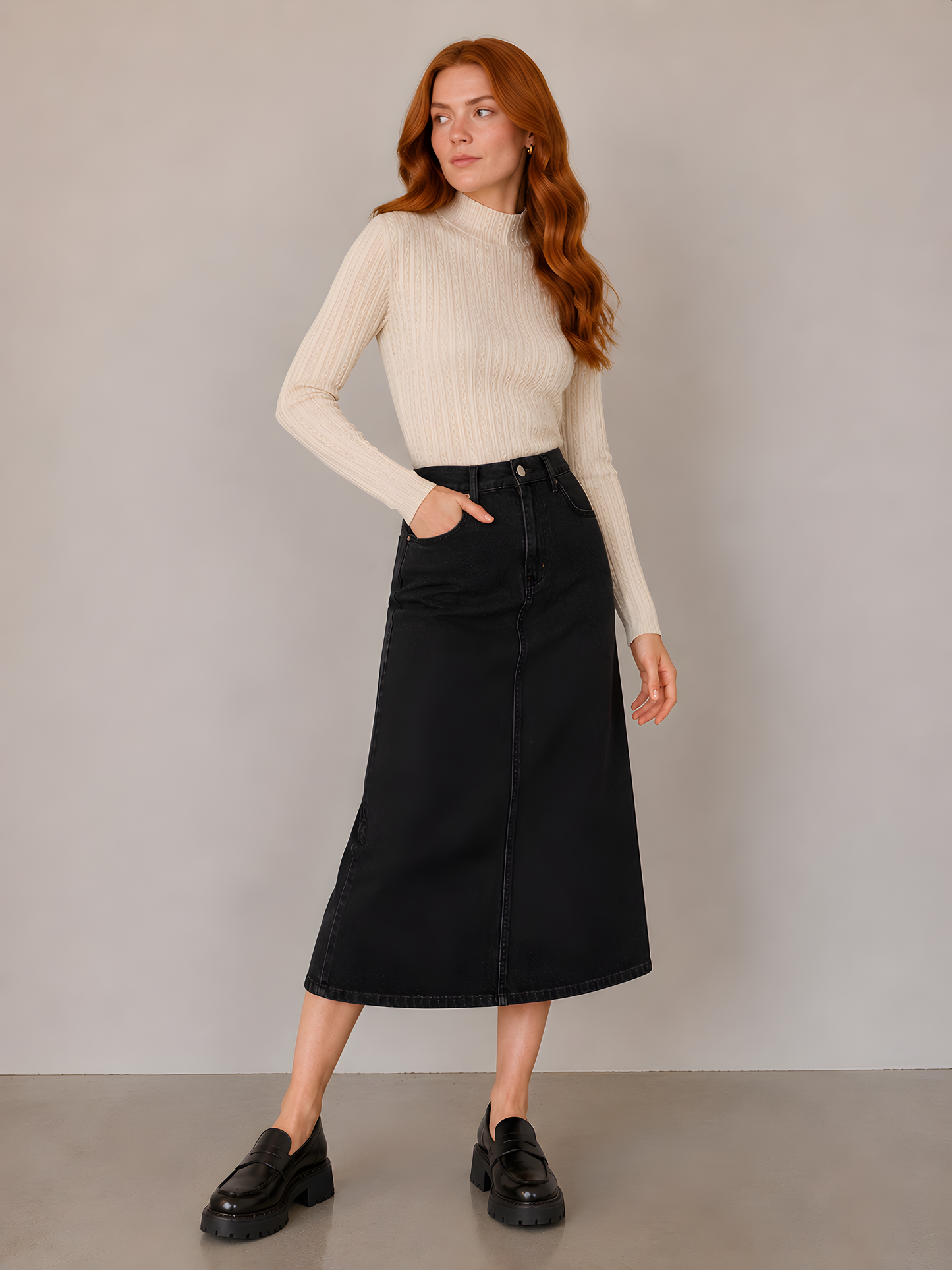 TEXTURED MOCK NECK AVAILABLE IN 7 COLORS