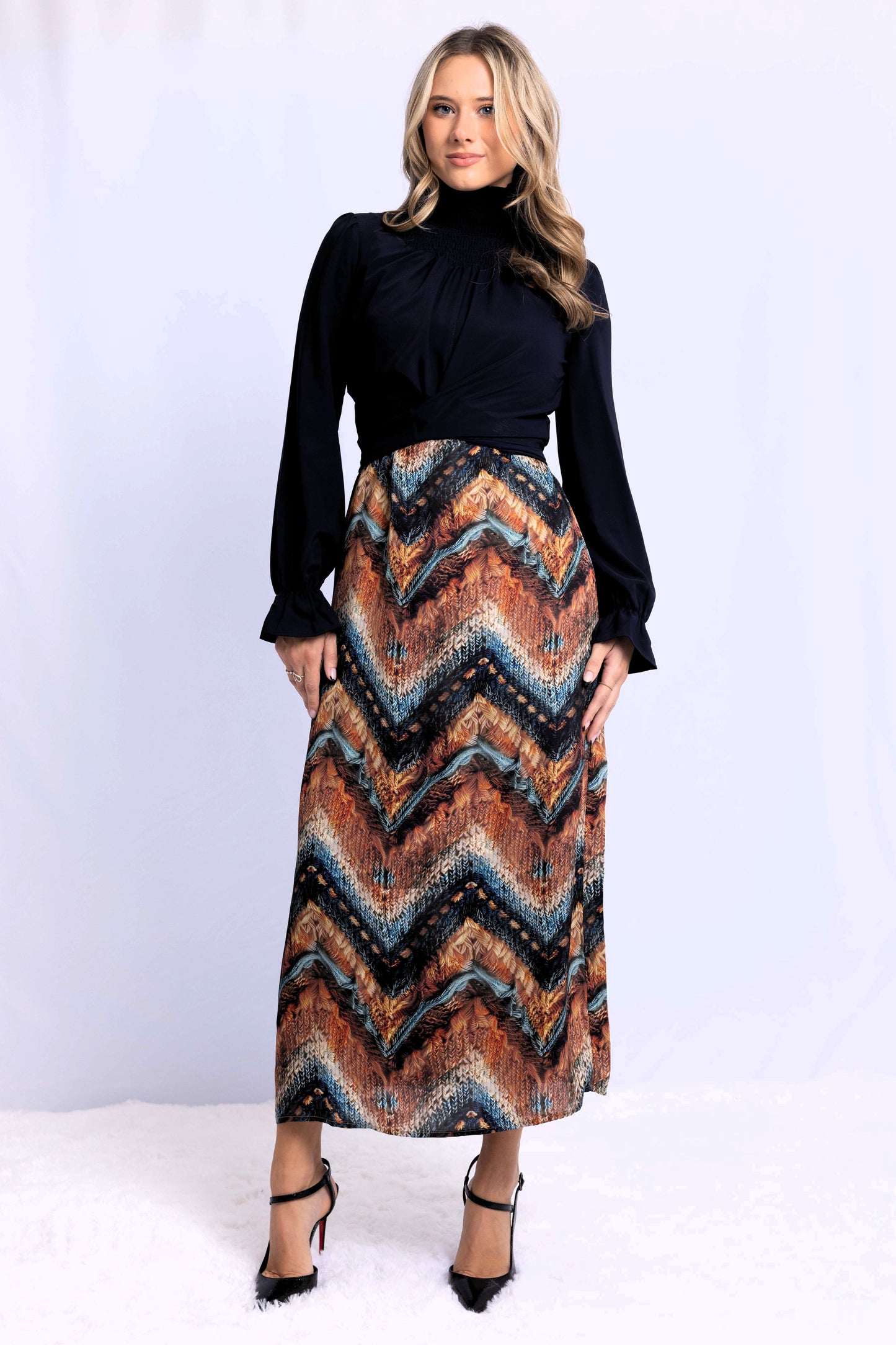 WRAP BLOUSE WITH RUCHED NECK AVAILABLE IN 4 COLORS