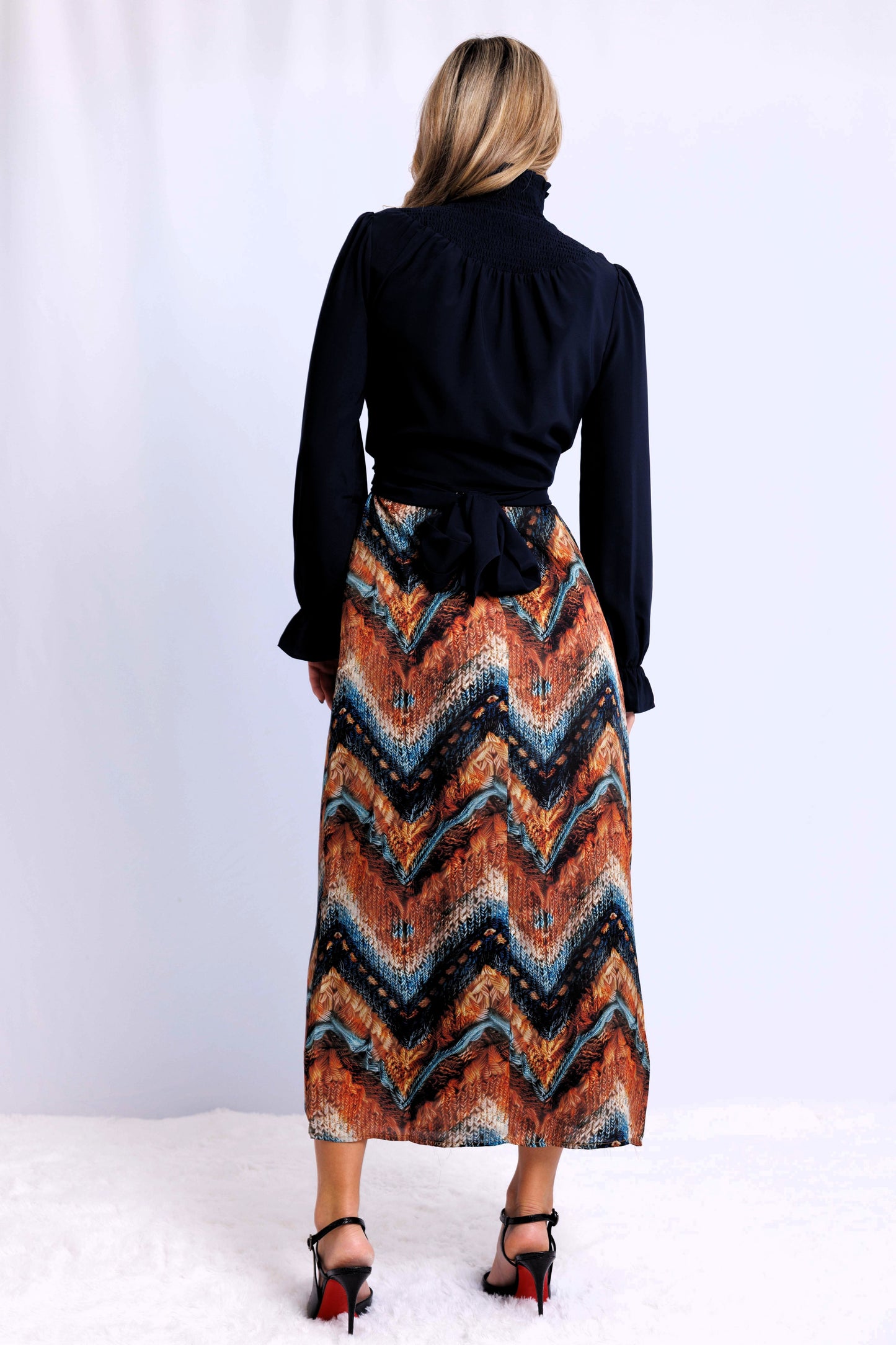 WRAP BLOUSE WITH RUCHED NECK AVAILABLE IN 4 COLORS